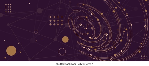 Template for science and technology presentation. Plexus style background. Vector