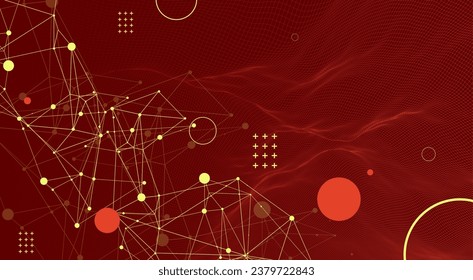 Template for science and technology presentation. Plexus style background.