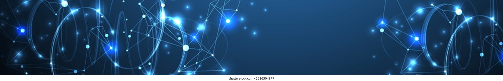 Template for science and technology presentation. Plexus style background. Vector