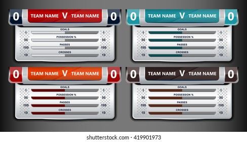 template scoreboard sports for football or soccer, vector illustration