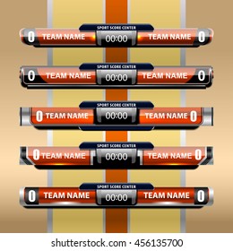 template scoreboard sports for football or soccer, vector illustration