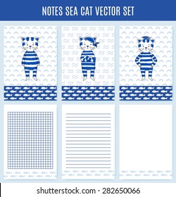 Template for scrapbooking, wrapping, notebooks. Vector note sea cet