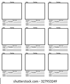 The Template For The Script Storyboard. Vector Illustration.