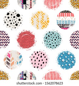 Template seamless abstract pattern. Freehand drawing