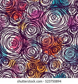 Template seamless abstract pattern. Freehand drawing