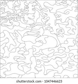 Template for seamless camouflage pattern. Repeating military clothing texture.