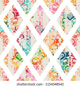 Template seamless geometric abstract pattern. Can be used on packaging paper, fabric, background for different images, etc.