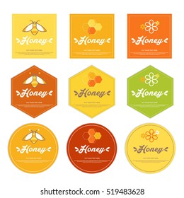 template with seamless honey label vector design