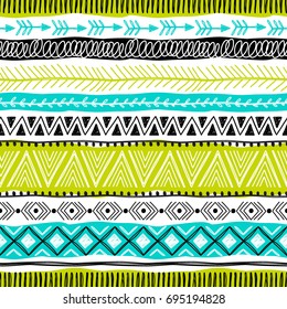 Template of seamless pattern. Can be used as background, packaging paper, cover, fabric and etc. Freehand drawing