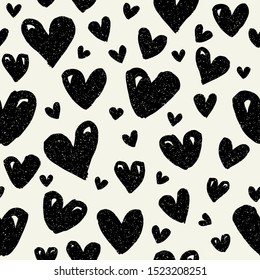 Template seamless pattern with hearts. Can be used on packaging paper, fabric, background for different images, etc.