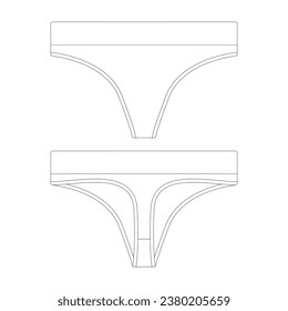 ilustración vectorial de diseño plano de la ropa interior de la plantilla sin inconvenientes