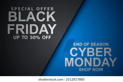 Template for seasonal sales Black Friday and Cyber ​​Monday. vector illustration.