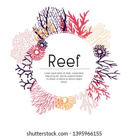 Template of seaweed and corals
