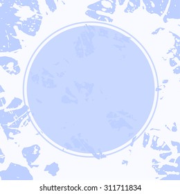 Template with semi-transparent blue circle over pastel colored artistic paint splashes, ready for your text.