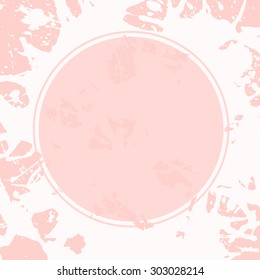 Template with semi-transparent pink circle over pastel colored artistic paint splashes, ready for your text.