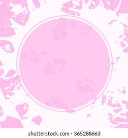 Template with semi-transparent pink circle over pastel colored artistic paint splashes, ready for your text.