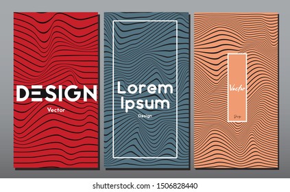 template set abstract wave line design  creative cover,brochure  chilli pepper color and peach pink color and bluestone color 