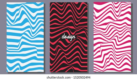 template set abstract wave line design  creative cover,brochure  blue pink and red color 