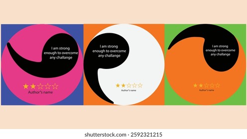 Template Set. Blank Speech Bubble Frame with Quotation Marks and Copy Space for Quotes.