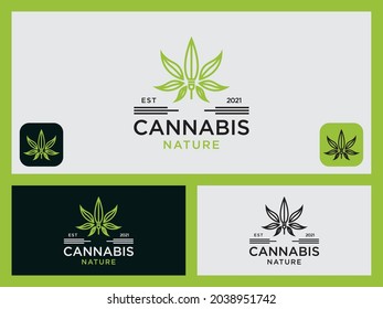 Template Set Cannabis Design Logo health icon