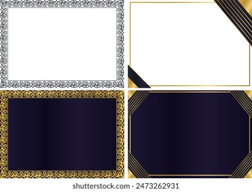 Template set of decorative frames, borders and rectangular shapes. modern background 02