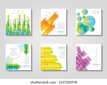 template set infographic with figures geometrics