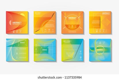 template set infographic with figures geometrics
