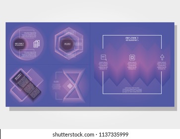 template set infographic with figures geometrics