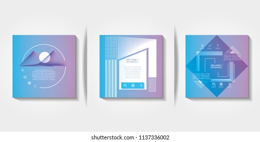 template set infographic with figures geometrics