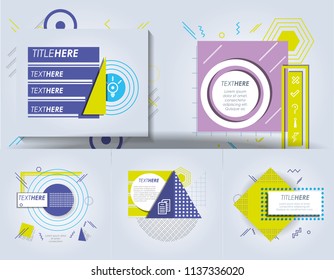 template set infographic with figures geometrics