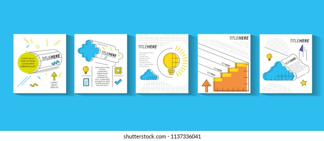 template set infographic with figures geometrics