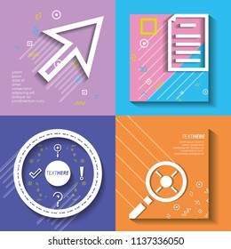 template set infographic with figures geometrics