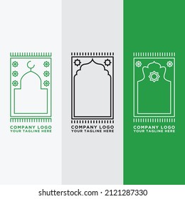 Template  Set logo design, prayer mat - Vector