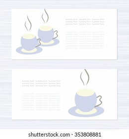 Template. Set. Postcard invitation. Image mugs. Sketch. Abstract