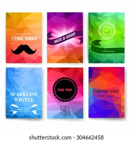 Template. Set of poster, flyer, brochure design templates. Elements for Summer Holidays with colorful background.  Vector brochure design templates collection. Applications and Infographic Concept. 