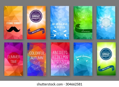 Template. Set of poster, flyer, brochure design templates. Elements for Summer Holidays with colorful background.  Vector brochure design templates collection. Applications and Infographic Concept. 