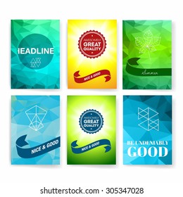 Template. Set of poster, flyer, brochure design templates. Elements for Summer Holidays with colorful background. Vector brochure design templates collection. Applications and Infographic Concept. 