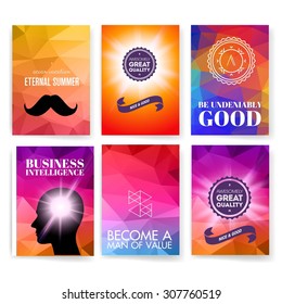 Template. Set of poster, flyer, brochure design templates. Elements for Summer Holidays with colorful background. Vector brochure design templates collection. Applications and Infographic Concept. 