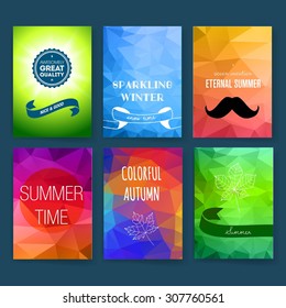 Template. Set of poster, flyer, brochure design templates. Elements for Summer Holidays with colorful background. Vector brochure design templates collection. Applications and Infographic Concept. 