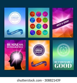 Template. Set of poster, flyer, brochure design templates. Elements for Summer Holidays with colorful background. Vector brochure design templates collection. Applications and Infographic Concept. 