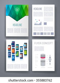 Template. Set of poster, flyer, brochure design templates. Elements for Summer Holidays with colorful background. Vector brochure design templates collection. Applications and Infographic Concept. 