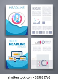 Template. Set of poster, flyer, brochure design templates. Elements for Summer Holidays with colorful background. Vector brochure design templates collection. Applications and Infographic Concept. 