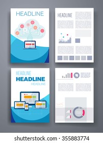 Template. Set of poster, flyer, brochure design templates. Elements for Summer Holidays with colorful background. Vector brochure design templates collection. Applications and Infographic Concept. 