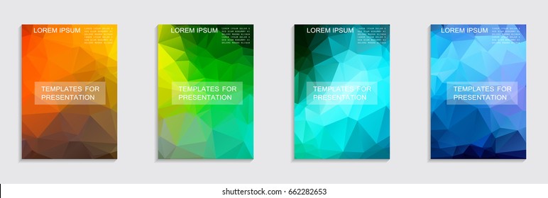 Template. Set of poster, flyer, brochure design templates. Vector brochure design templates collection. 