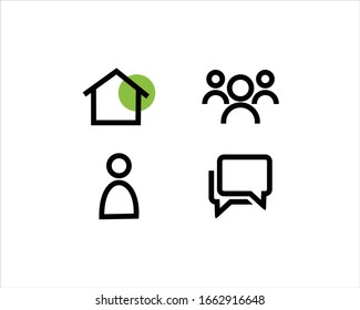 a template set of social media icon logo