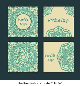 Template Set of traditional flyer pages ornament illustration concept. Vintage art. Vector decorative retro greeting card or invitation design