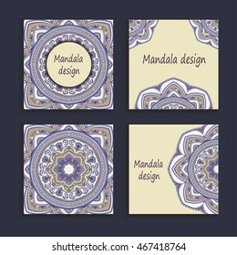Template Set of traditional flyer pages ornament illustration concept. Vintage art. Vector decorative retro greeting card or invitation design