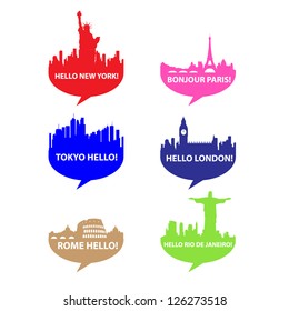 Template set-Speech bubble - Hello City! vector