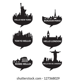 Template set-Speech bubble - Hello City! vector