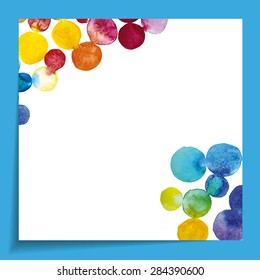 Template with shadow. Watercolor design.